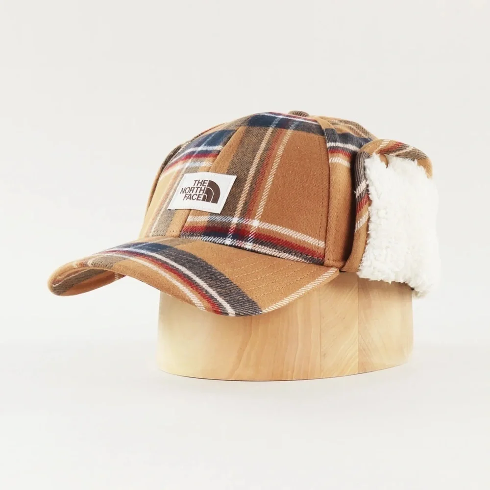 North Face Campshire Earflap Hat in a plaid pattern